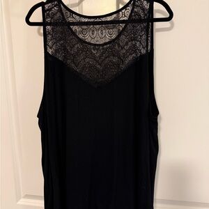 Torrid Black Lace Yoke Tank Top
